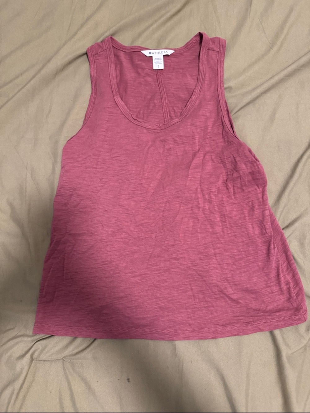 Athleta Rose Pink Slub Tank Top - Scoop Neck Sleeveless
